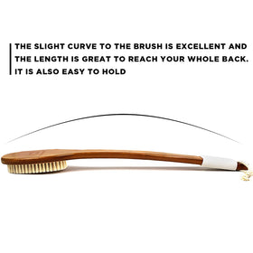 ICANdOIT brush in use scrubbing back in shower to reach shoulders and mid-back areas
