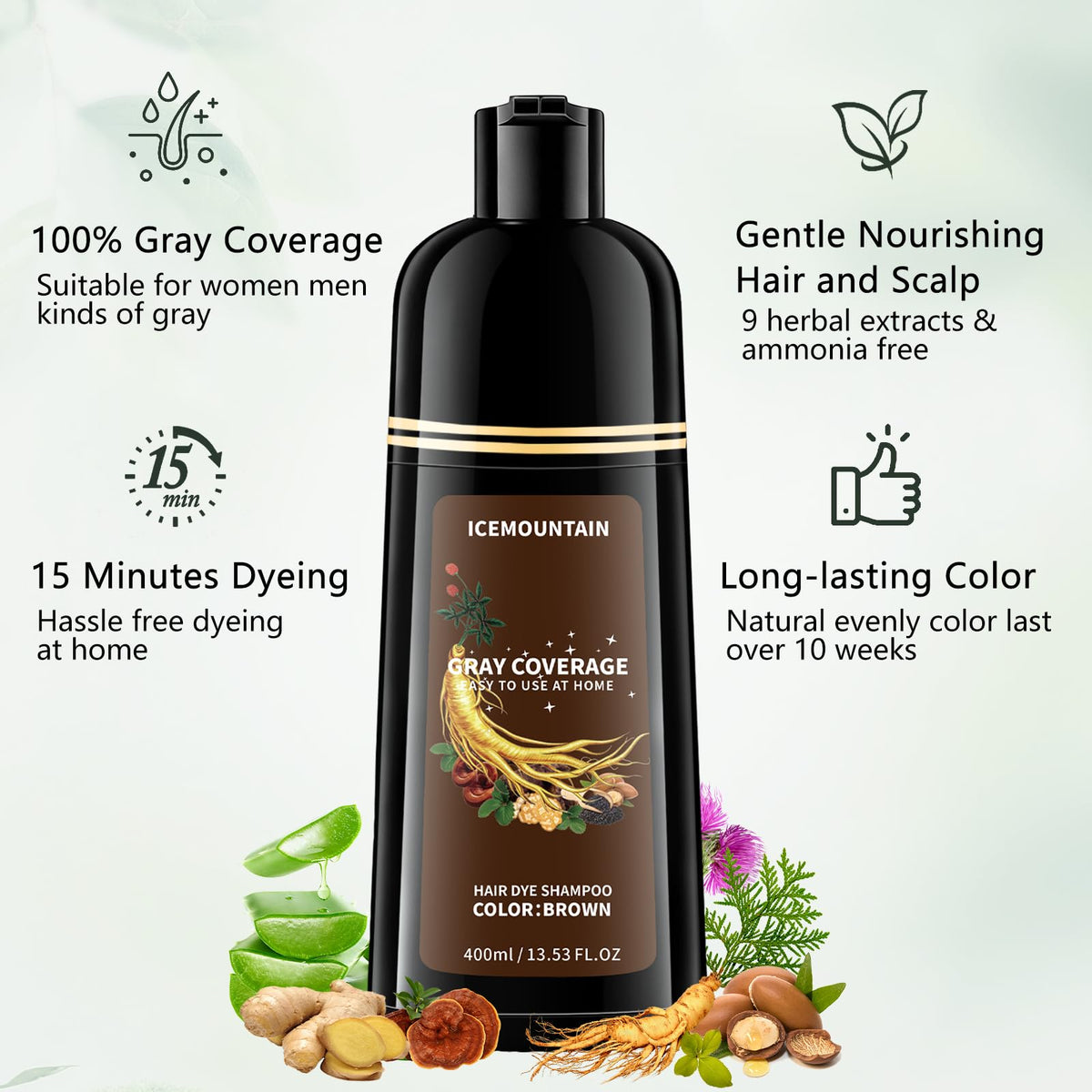 ICEMOUNTAIN shampoo texture close-up highlighting creamy conditioning benefit