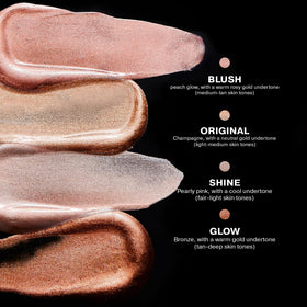ICONIC LONDON applied on cheekbone showing blended highlight for luminous contour