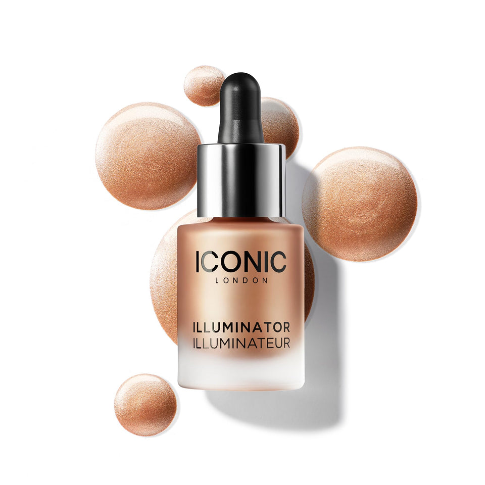 ICONIC LONDON bottle front view showing sleek packaging and concentrated glow