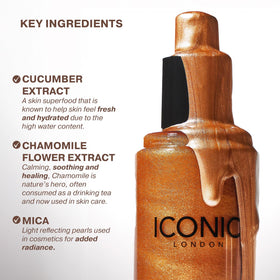 ICONIC LONDON fine mist spraying evenly for lightweight hydration benefit