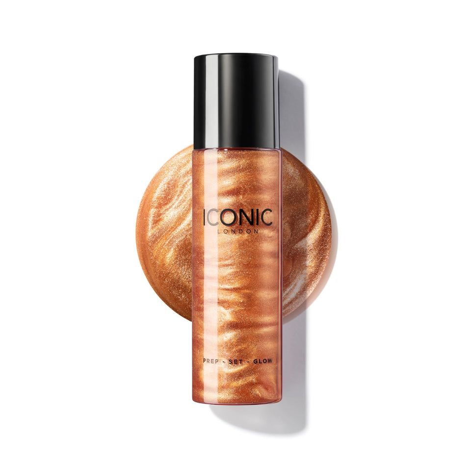 ICONIC LONDON front bottle shot showing sleek packaging and glow benefits