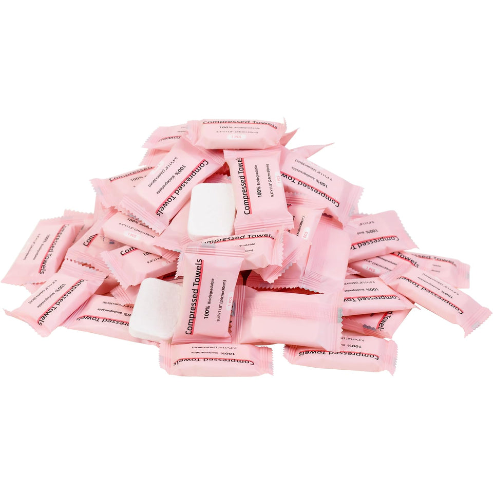 ICOTLE front packaging showing 70 individually wrapped compressed towels for easy travel