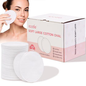 ICOTLE front packaging showing 100-count cotton pads for clean storage and portability