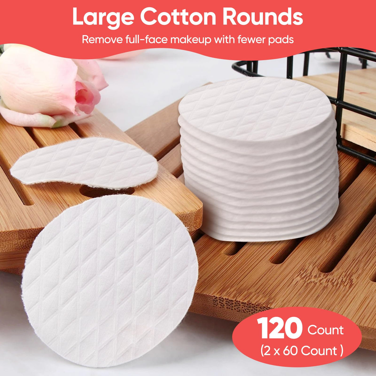 ICOTLE cotton round absorbing toner evenly to reduce waste and dripping