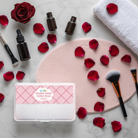 ICOTLE pads soaked with toner demonstrating even product distribution benefit