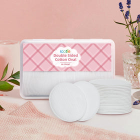 ICOTLE reusable plastic container open with pads inside for organized storage benefit