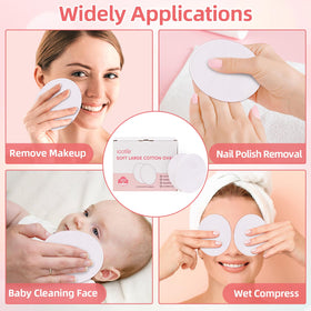 ICOTLE pad next to hand showing 7x9cm size for full facial coverage
