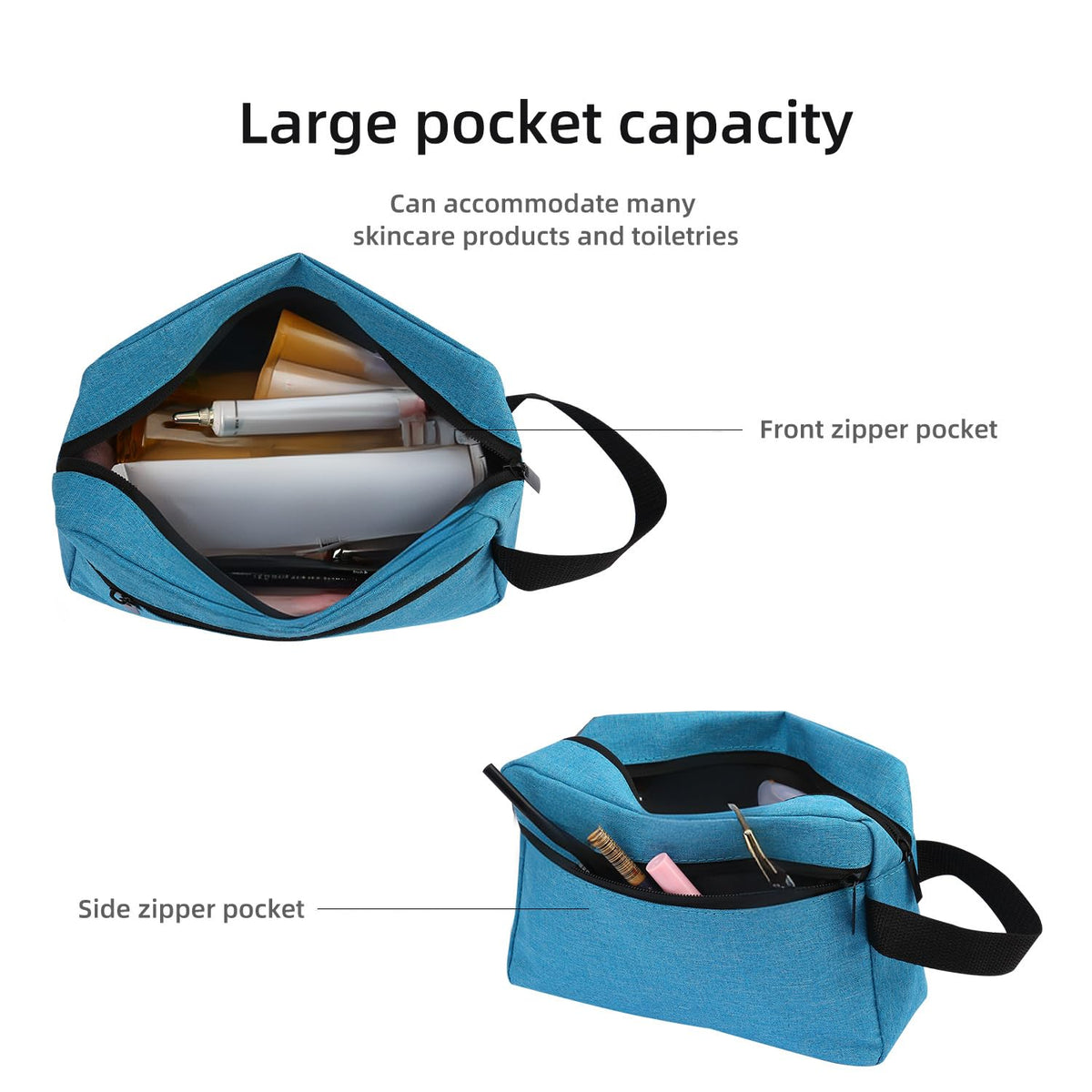 Icramsy closeup of strong zipper and reinforced handle for reliable carry