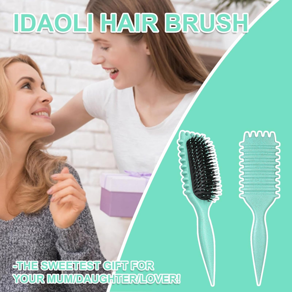 iDAOLI brush placed on bathroom counter demonstrating everyday styling convenience