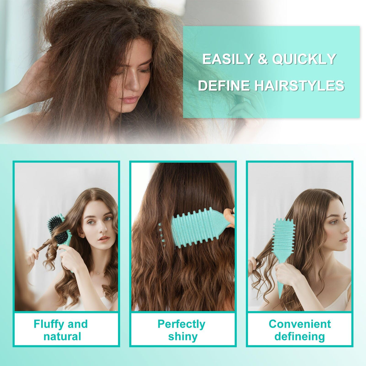 iDAOLI brush tooth geometry detail for gentle detangling and reduced frizz