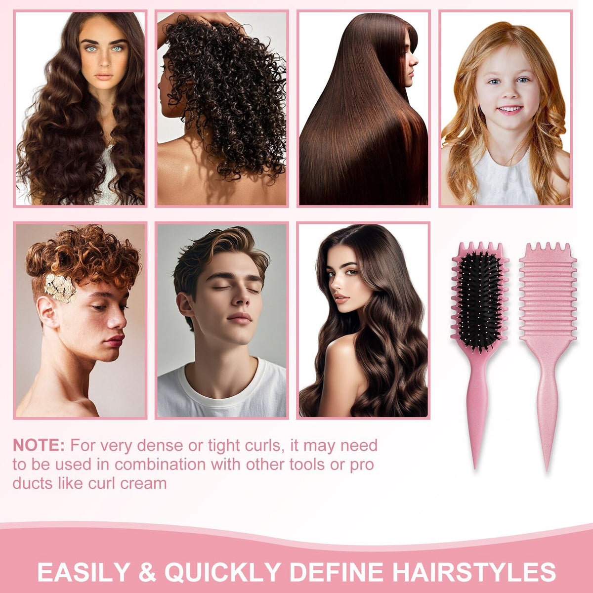 iDAOLI brush in use on wet hair offering even product distribution and definition