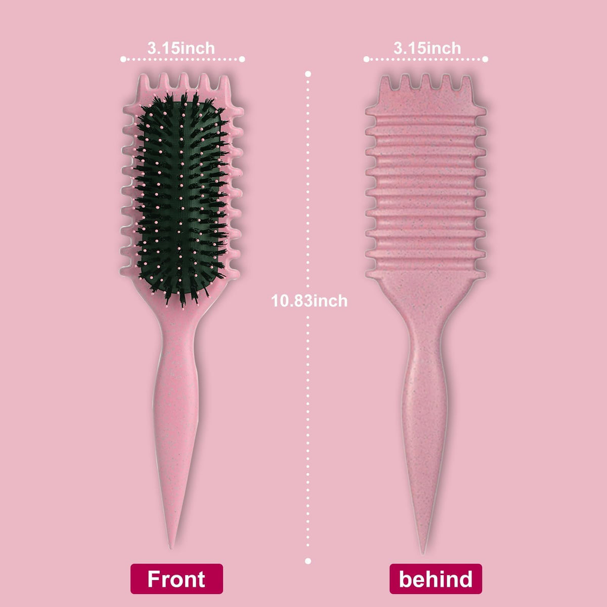 iDAOLI brush next to hand to show compact size and travel-friendly benefit