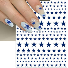 IDDFEVE stickers applied on natural nails for quick patriotic manicure and long-lasting wear