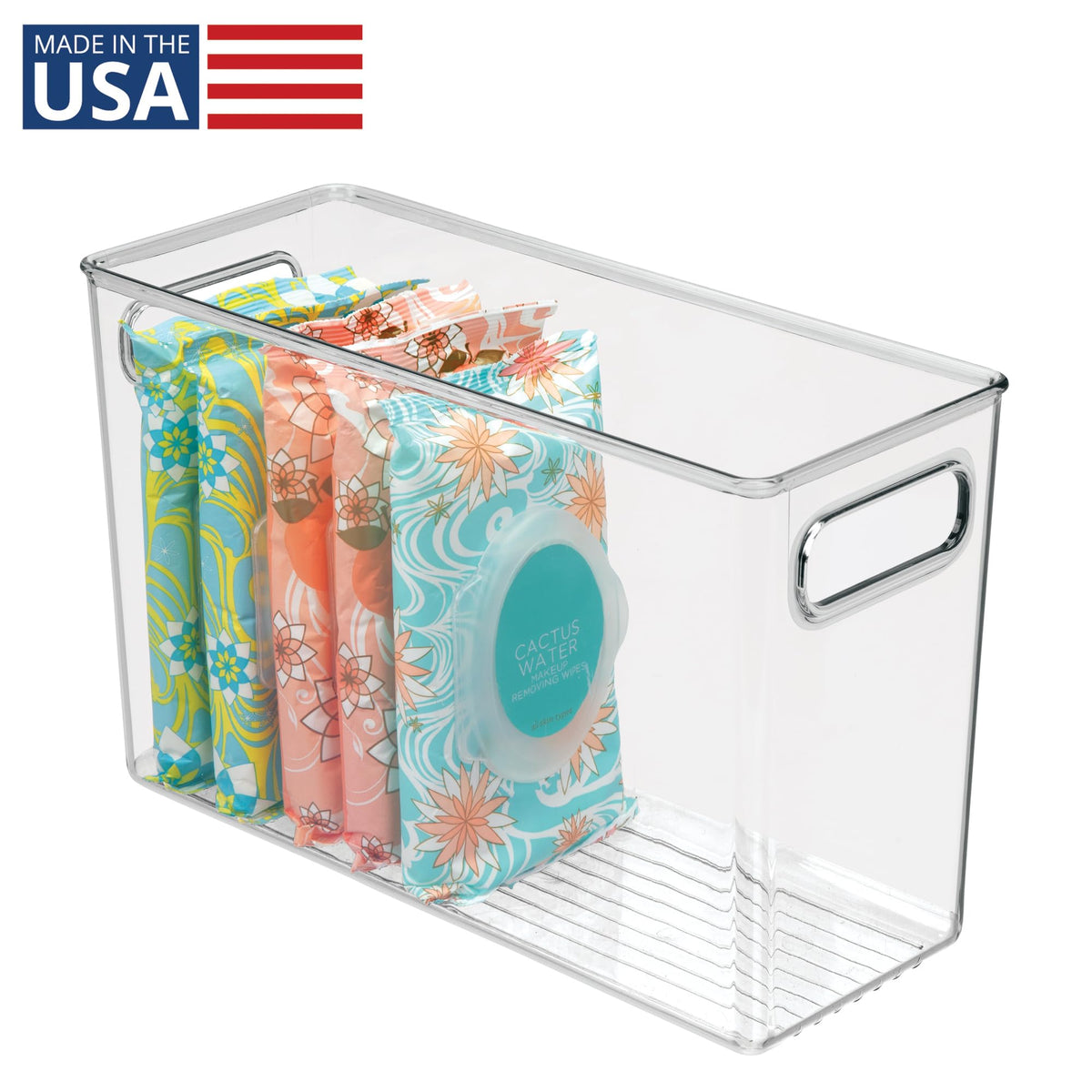 iDesign side profile of tall narrow organizer demonstrating space-saving benefit
