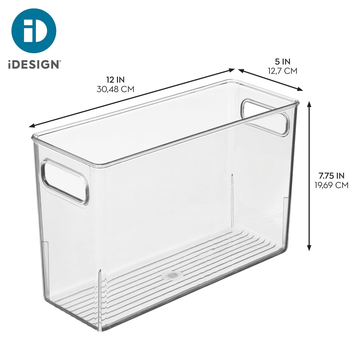 iDesign close-up of comfortable carry handles for easy transport and organization
