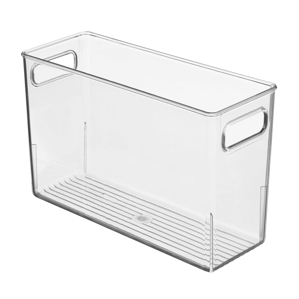 iDesign styled on bathroom counter showing tidy, modern storage benefit