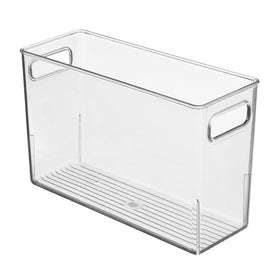 iDesign styled on bathroom counter showing tidy, modern storage benefit