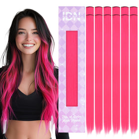 IDN BEAUTY front packaging showing hot-pink clip-in set and benefit instant color