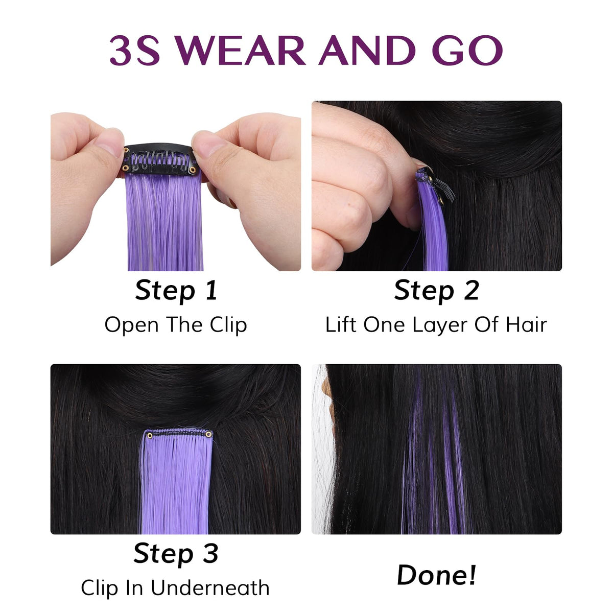 IDN BEAUTY full-length 24-inch extensions laid flat showing length and sleek look benefit