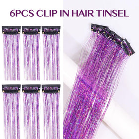 IDN BEAUTY 24-inch tinsel strand held to show length and trim-friendly material