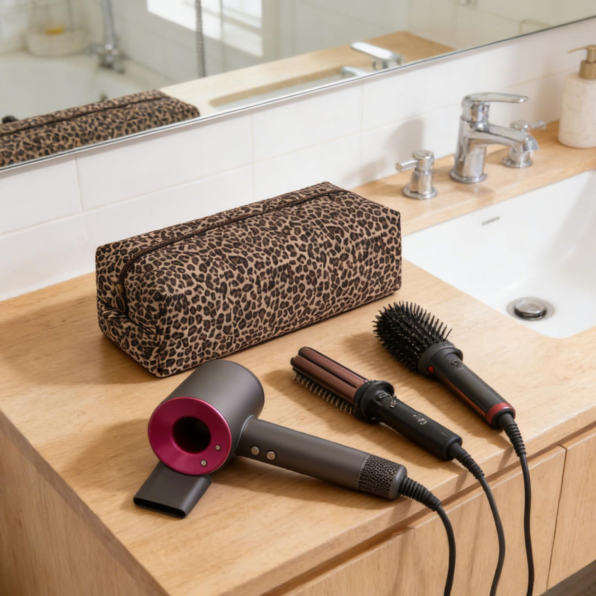 idoltimes organized makeup and styling tools demonstrating versatile use