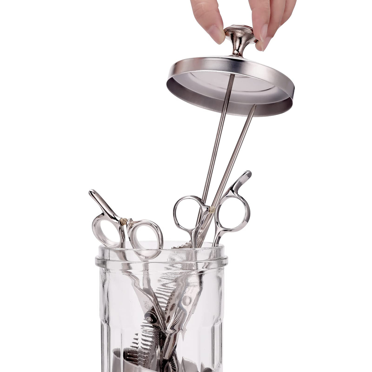 IEBARBER jar next to ruler showing 1500ml size for accurate scale
