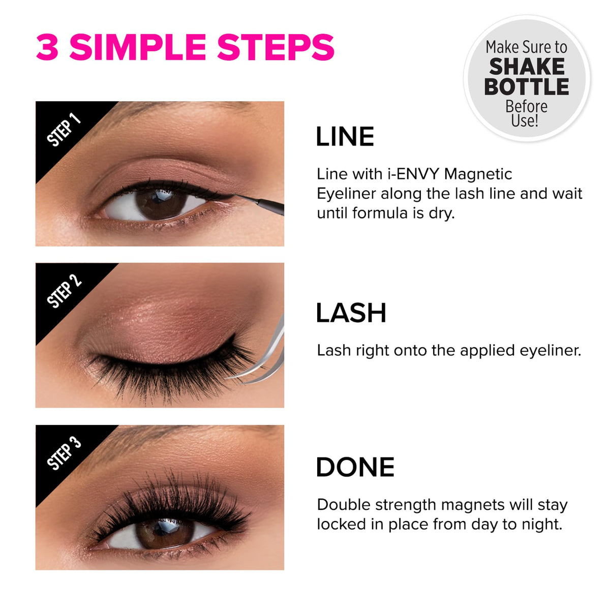 iENVY KISS liner texture swatch showing smooth, pigmented formula for long-lasting wear
