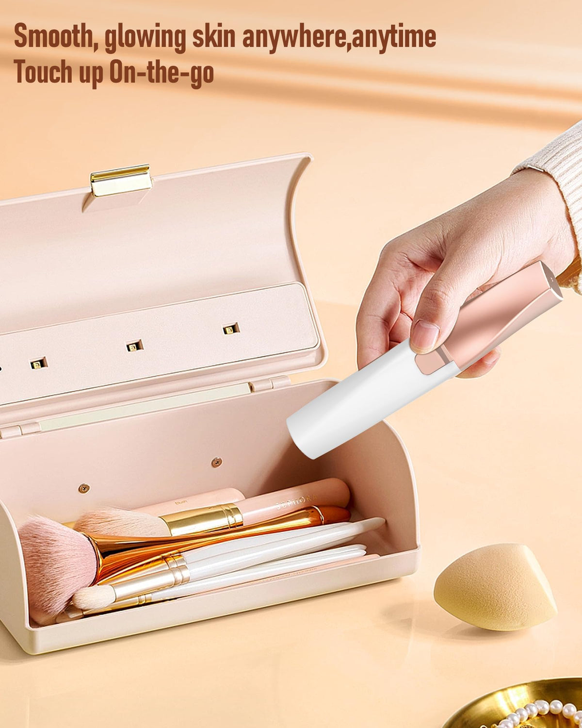 IFANZETECH held in hand to show compact size and travel convenience