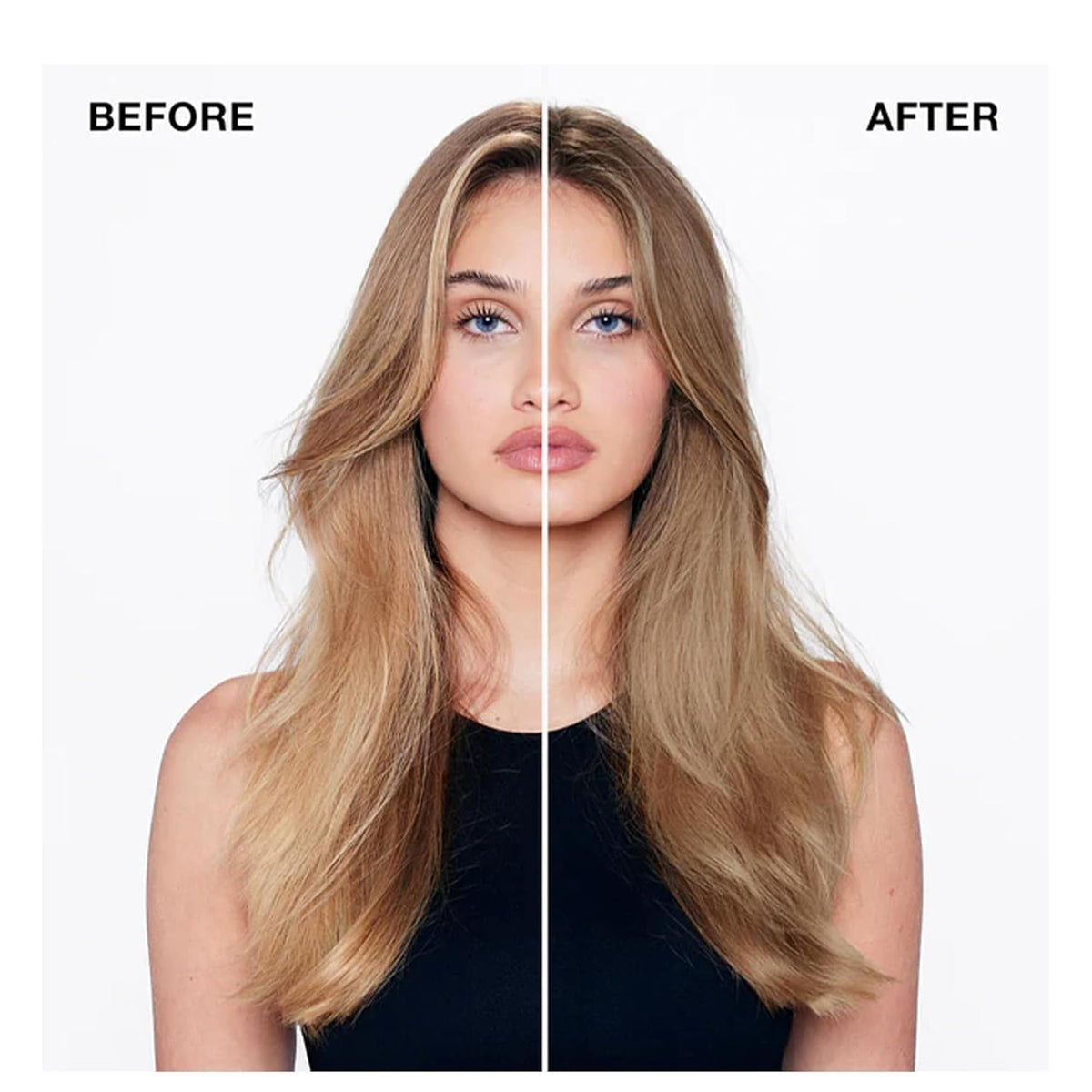 IGK mask spread on damp blonde hair demonstrating even coverage and conditioning action