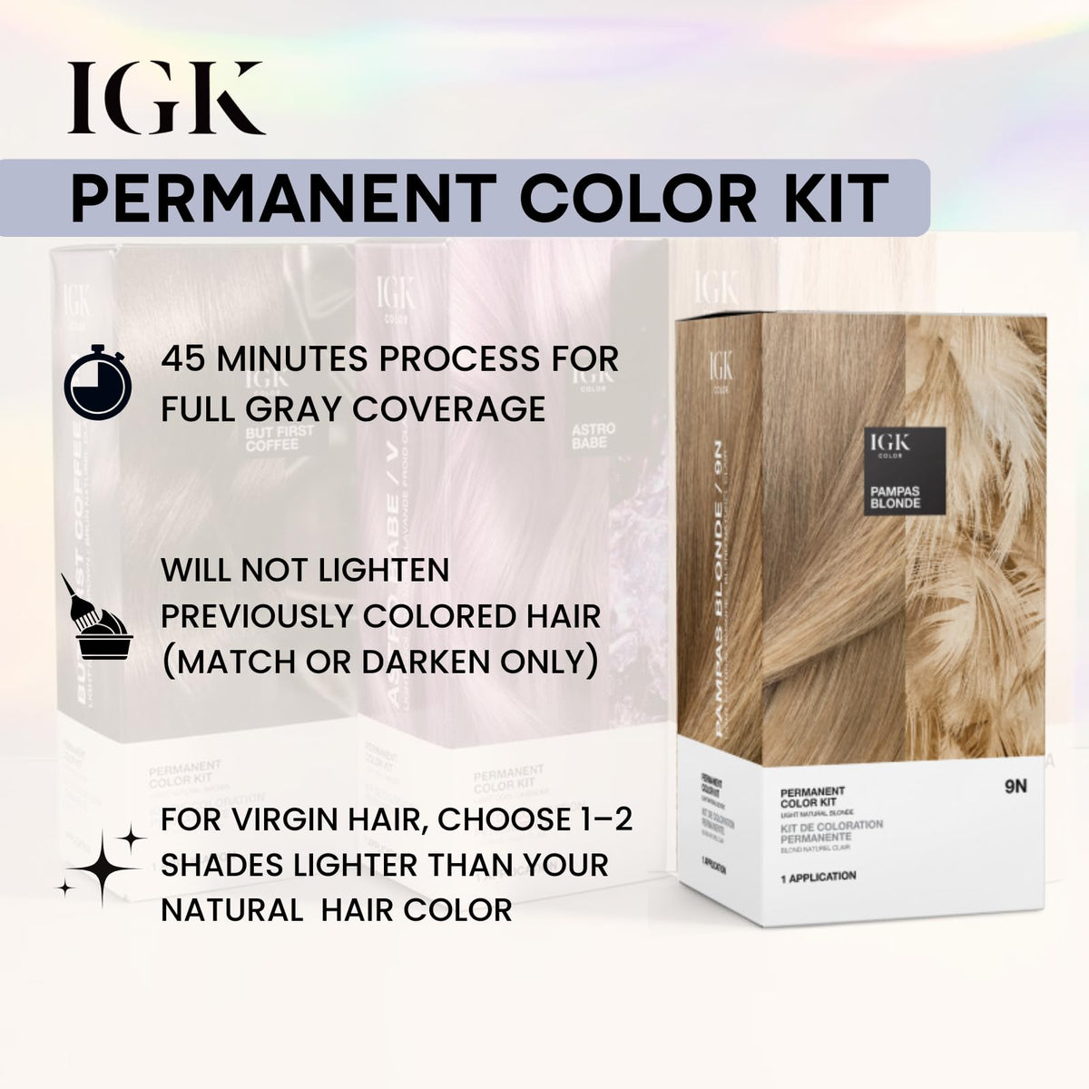 IGK after color on model, brand delivers increased shine and softness