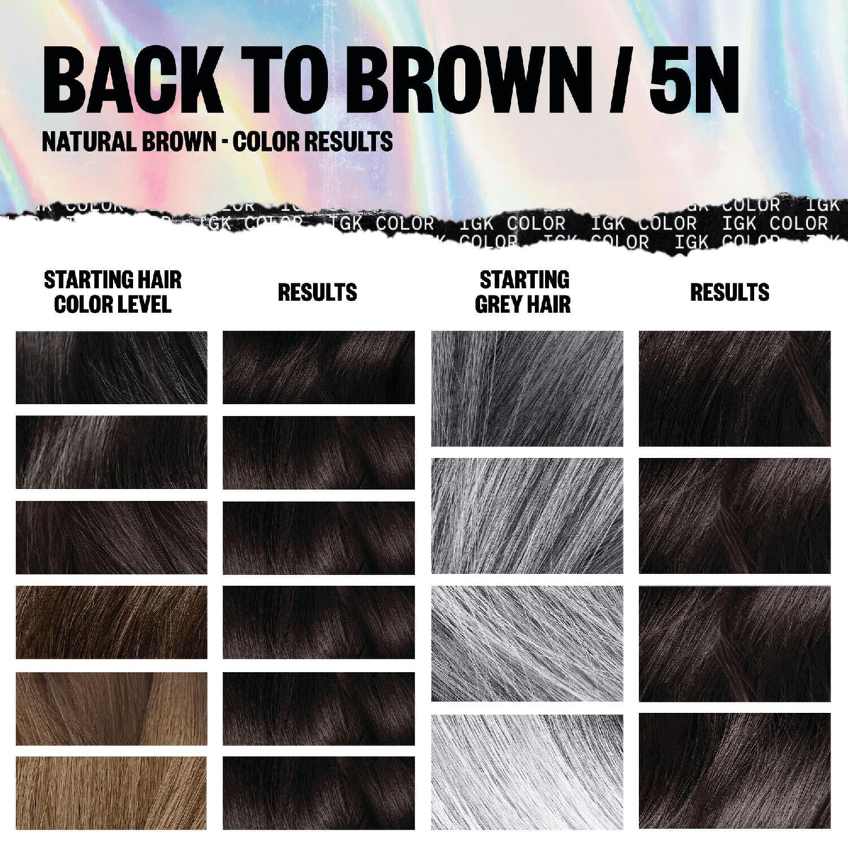 IGK after-color model showing shiny, soft hair to illustrate conditioned, polished results