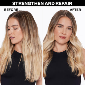 Applying IGK ANTISOCIAL to dry hair in hand demonstrating easy leave-in use for overnight repair