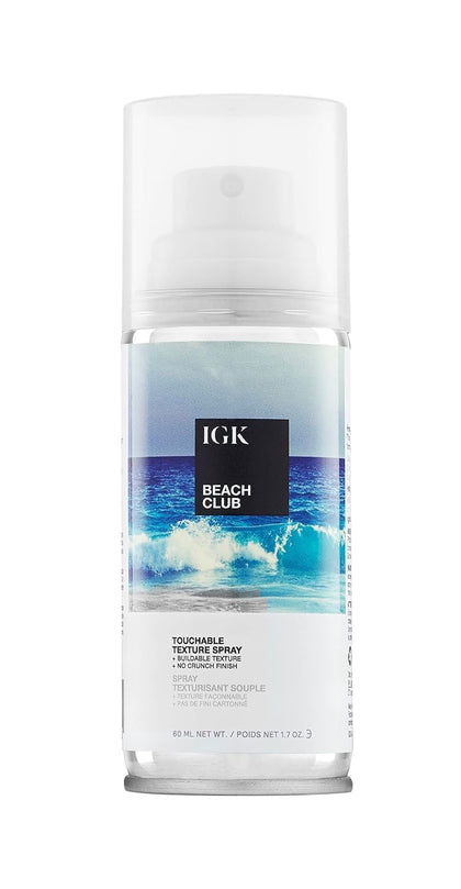 IGK front packaging showing travel 1.7 oz can for portable styling benefits