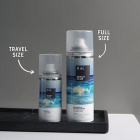 IGK travel size in hand demonstrating portable styling benefit