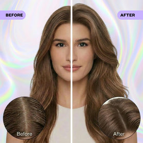 IGK charcoal powder texture on hand highlighting oil-absorbing rice starch benefit