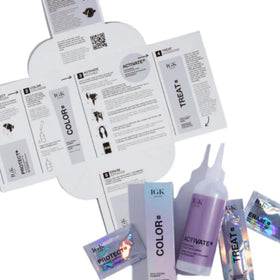 IGK color swatches on hair strands showing tonal differences and accurate shade matching