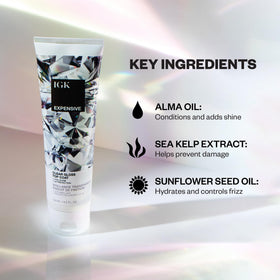 IGK Expensive texture on hand demonstrating lightweight gloss and smooth spreadability