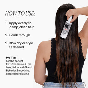 IGK before and after image showing frizz control and smoother finish benefit