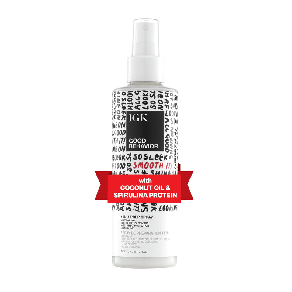 IGK bottle front view showing packaging and 7 oz size benefit