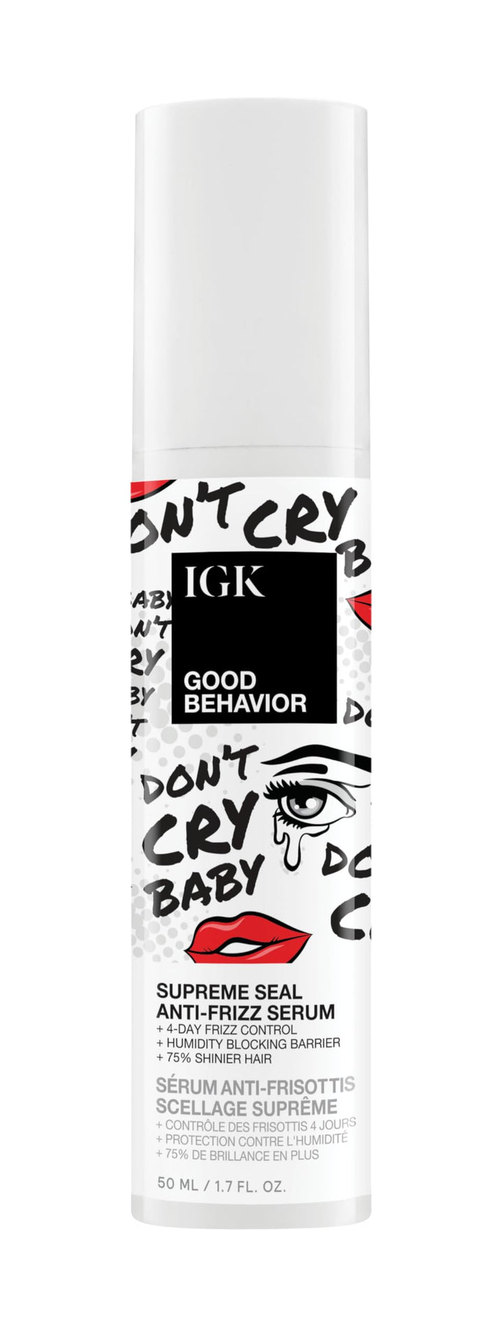 IGK front packaging showing product and benefit of high shine