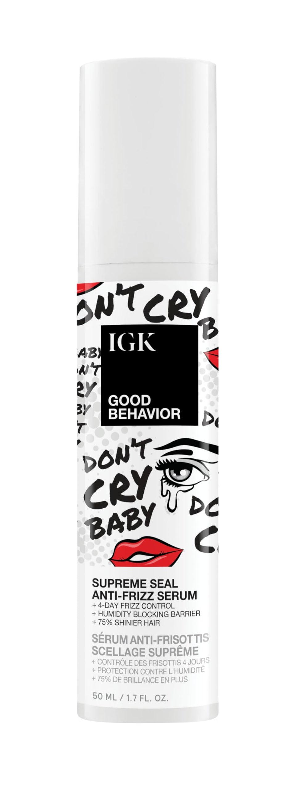 IGK front packaging showing product and benefit of high shine