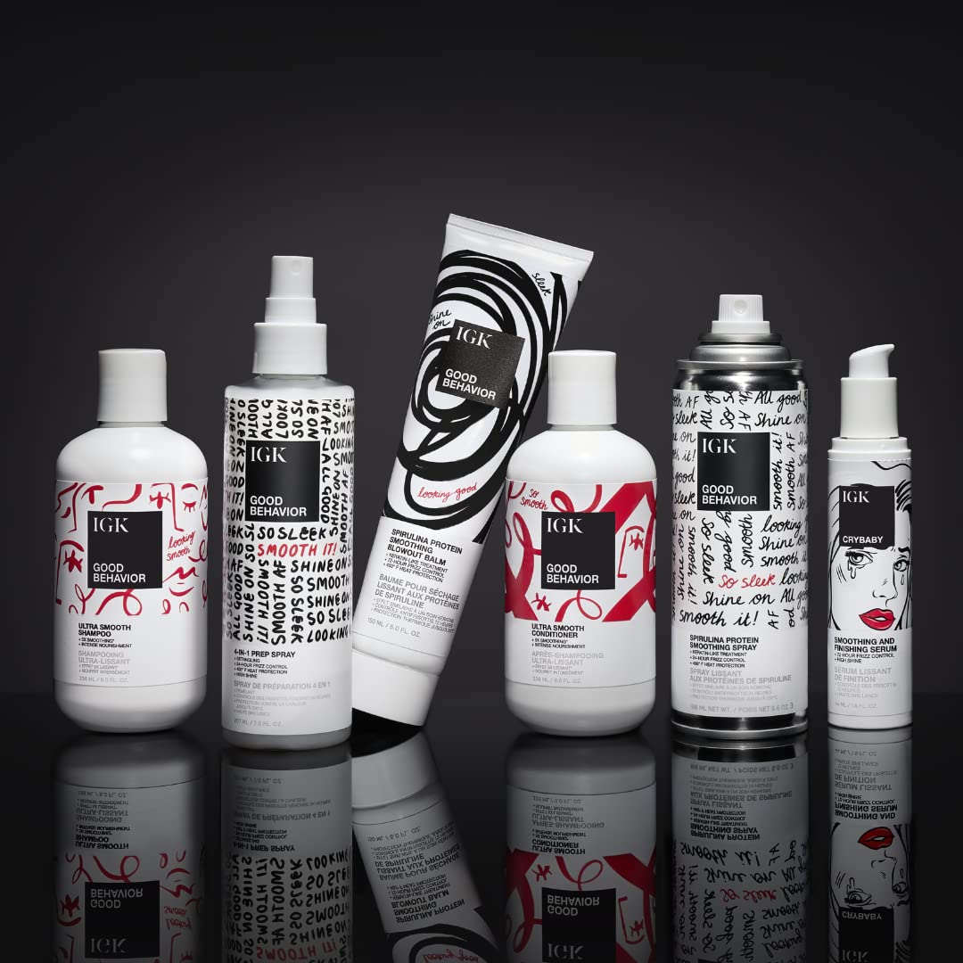 IGK size and scale with 5oz tube next to hand to show portable salon-ready amount