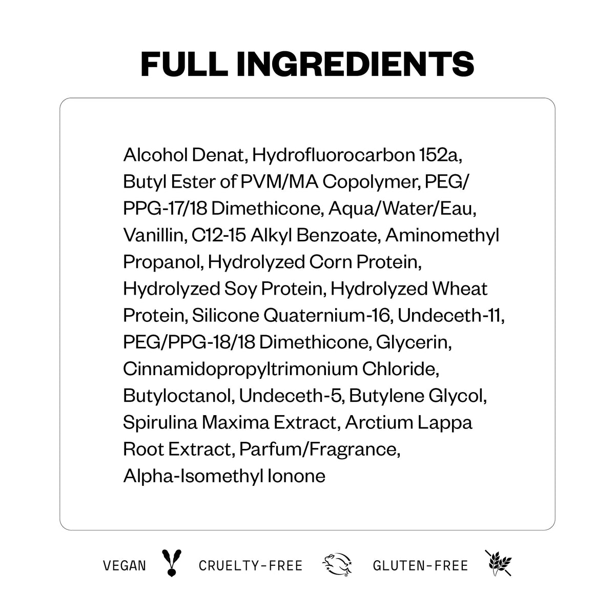 product size comparison with hand and IGK bottle indicating 5.6 oz scale