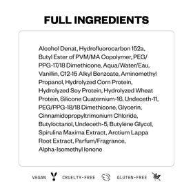 product size comparison with hand and IGK bottle indicating 5.6 oz scale