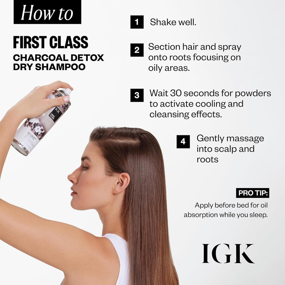 IGK bottle in a travel bag illustrating portability and on-the-go hair touch-ups