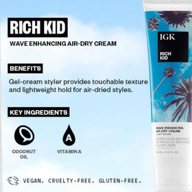 IGK Rich Kid dispensing cream from jar showing easy application
