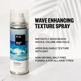 IGK mist spraying on hair giving instant lift and texture