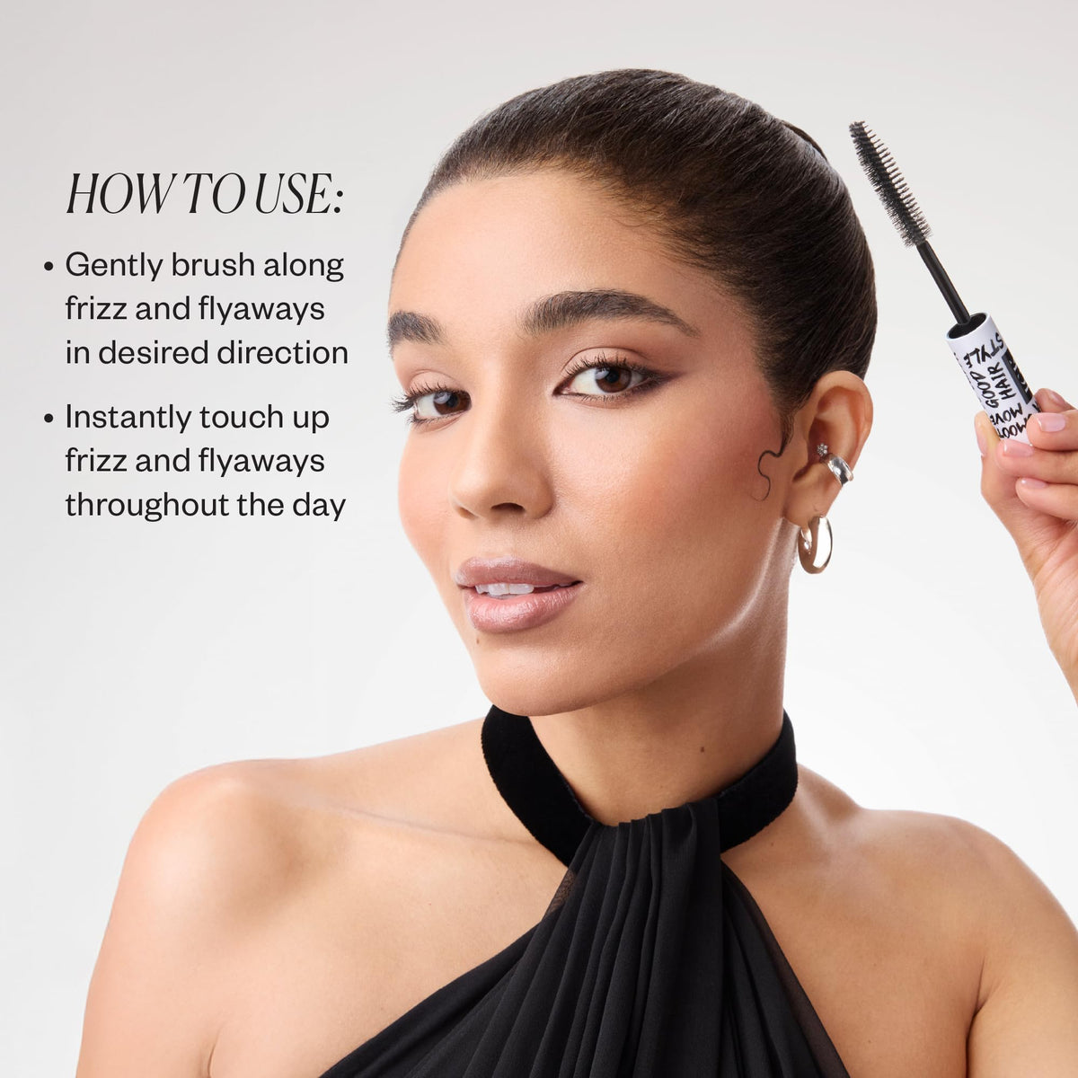 IGK wand in use smoothing hairline for instant polished finish