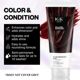 IGK Williams Burgundy being applied to hair to boost burgundy tone